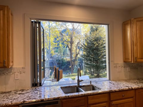New Nana Window added to bring nature indoors overlooking deck & Eagle River!