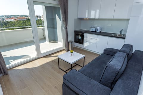 Superior Apartment, 1 Bedroom, Terrace (C7) | Living room | 55-inch flat-screen TV with satellite channels, TV