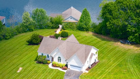 Expansive yard for running and playing, and over 300 feet of waterfront