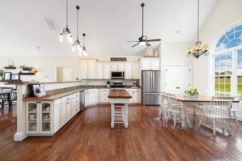 Fully stocked kitchen filled with natural light!  