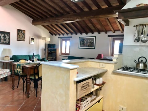 Fully equipped kitchen alcove with dishwasher, oven and microwave