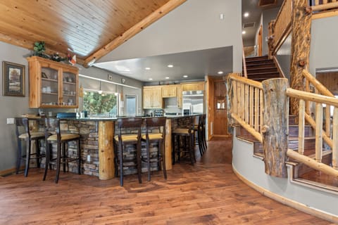 Kitchen with Bay Window and Stairwell