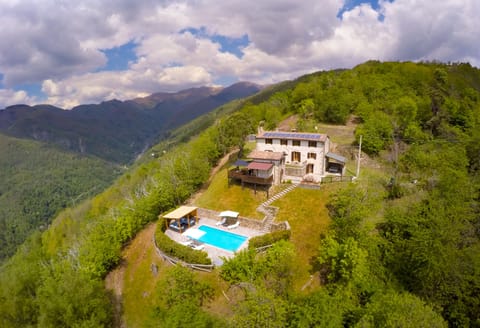 Drone view of house and grounds