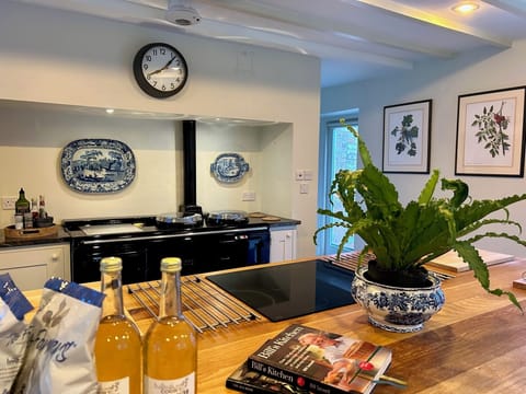 Working kitchen with 4 door aga, 2 electric ovens, 2 dishwashers & large island