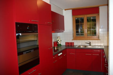 Well equipped kitchen with oven, hob, dishwasher, pans, crockery and cutlery