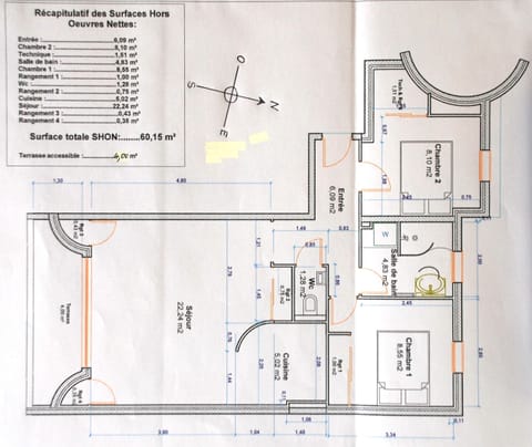 Apartment floor plan, after transformation and renovation in 2010