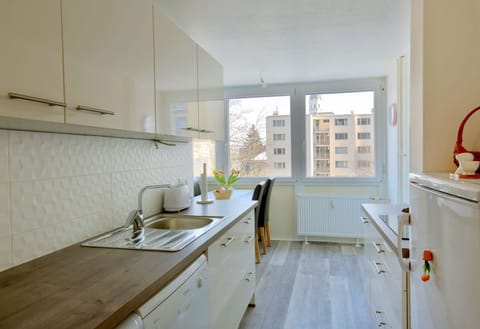 Family Apartment, 2 Bedrooms | Private kitchen | Fridge, microwave, stovetop, dishwasher