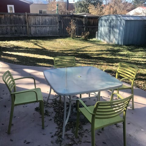 Large, fenced backyard with view of 'S Mountain'.