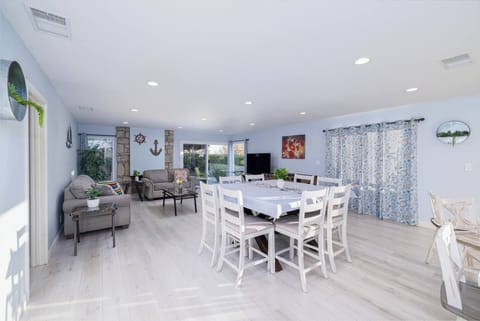 Relax in the comfort of this living room after a day at the beach