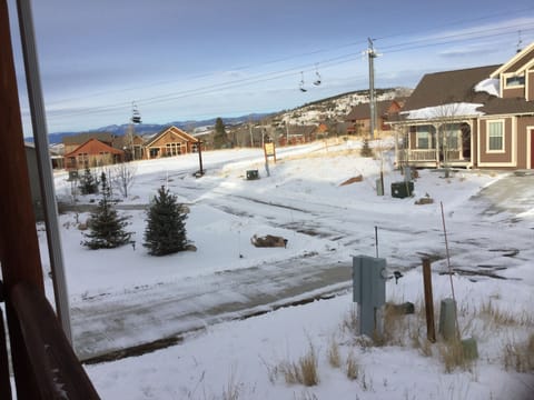 View of kicking horse lift from front porch