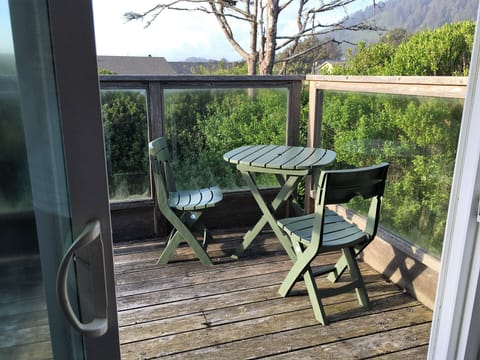 The deck off of the master bedroom.