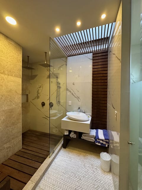 Deluxe Studio Suite | Bathroom | Separate tub and shower, hydromassage showerhead, hair dryer, bathrobes