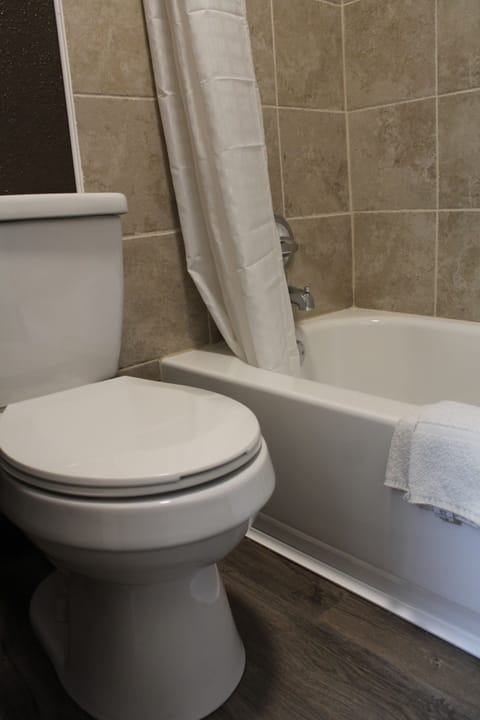 Room, 1 King Bed, Smoking | Bathroom | Combined shower/tub, free toiletries, towels