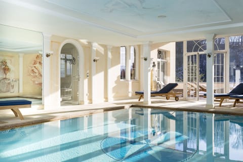 Indoor pool, seasonal outdoor pool, open open 24 hours, pool umbrellas