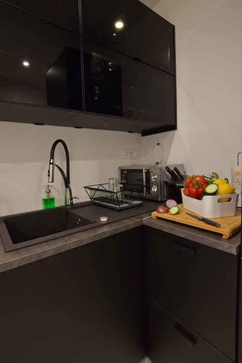 Exclusive Apartment, 2 Bedrooms | Private kitchen | Full-size fridge, microwave, oven, stovetop