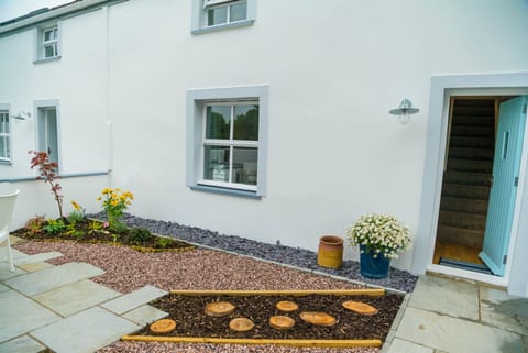 Traditional wooden framed windows in the renovated barns.