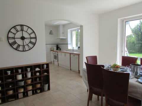 Dining room opened on kitchen and garden