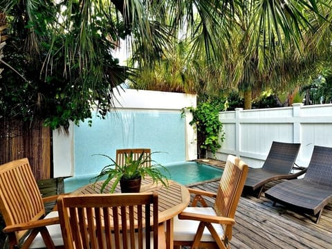 Pool area with outdoor grille