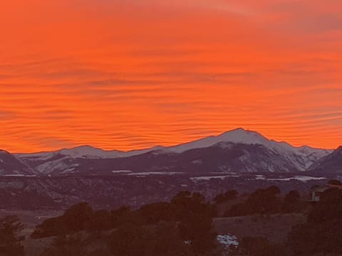 Stunning sunset over the Sawatch Mountains from the front porch