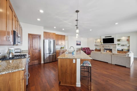 Open kitchen with large island for cooking and visiting