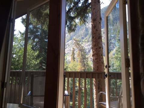 Private space to relax while you take in the mountain and creek views