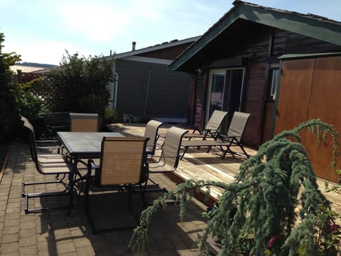 Dining and lounging area on the deck.