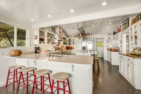 Spacious kitchen. Second refrigerator for overflow items in the adjacent garage