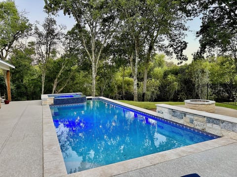 Pool view looking out to backyard & Barons Creek