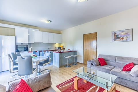 Living room and kitchen