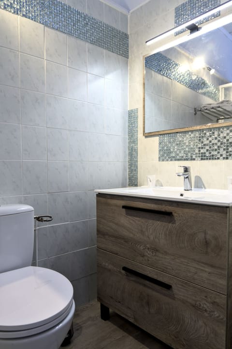 Deluxe Studio | Bathroom | Shower, rainfall showerhead, designer toiletries, hair dryer