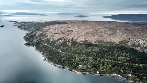 Aerial view with Skye Bridge in the distance