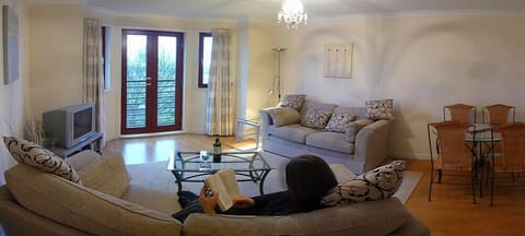 Relaxing in the lounge