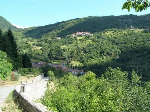 AS YOU LEAVE THE PROPERTY THE VILLAGES OF VALLICO di SOTTO AND di SOPRA IN VIEW
