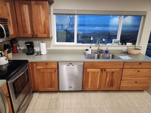 A well equipped upstairs kitchen and also a second full kitchen downstairs!