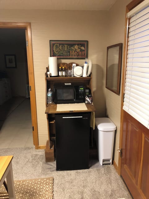 Mini fridge and microwave