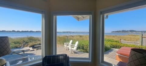 Enjoy beautiful water views right from the comfort of the living room.