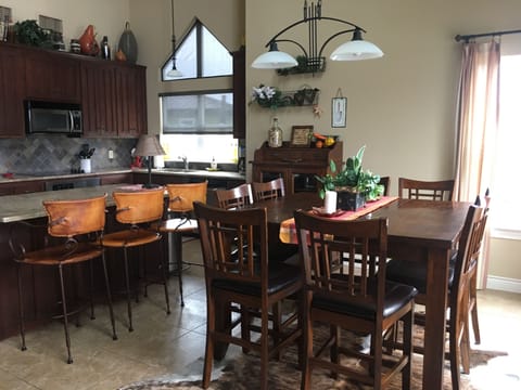 Dining area seats 11 people