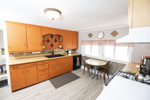 Dishwasher, full sized refrigerator and electric stove. Microwave too!