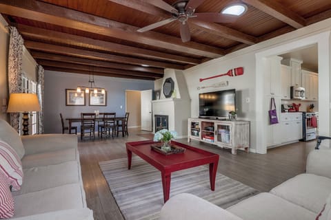 Front living room opens up into dining room.