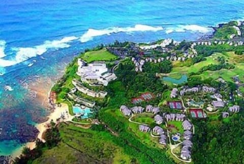 Aerial view of the resort and Pu'u Poa