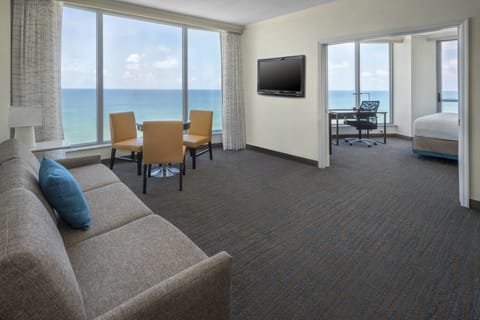 Suite, 2 Bedrooms, Oceanfront | Living room | 40-inch flat-screen TV with cable channels, TV