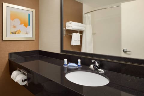 Room, 1 King Bed, Non Smoking | Bathroom | Free toiletries, hair dryer, towels