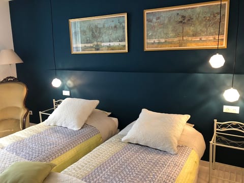 Deluxe Double or Twin Room (La Chambre Bleue) | Premium bedding, pillowtop beds, individually decorated