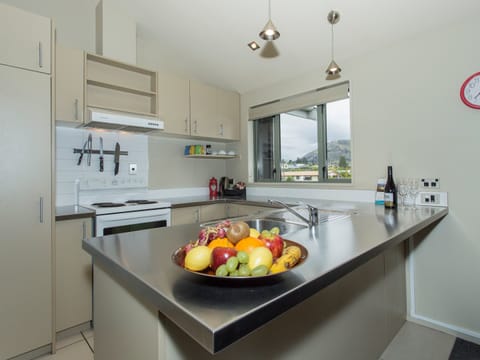 Two Bedroom Flat | Private kitchen | Full-size fridge, microwave, oven, stovetop