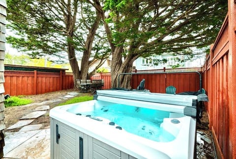 Hot Tub amongst the cypress trees..