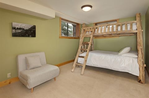 Downstairs captain's bunk (twin over double). Not shown trundle daybed.