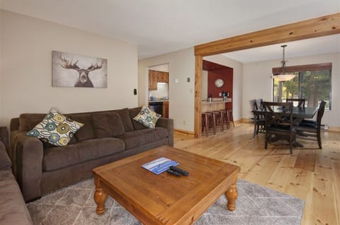 Dining room sits 8 (table extends) plus a breakfast bar for 2.