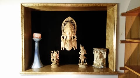 Wood carvings acquired during travels through Indonesia