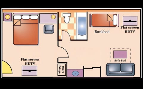 Suite, 2 Bedrooms, Non Smoking, Refrigerator & Microwave (2nd and 3rd beds bunk) | Blackout drapes, iron/ironing board, free cribs/infant beds, free WiFi