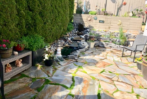 Enjoy the sight and sound of our waterfall